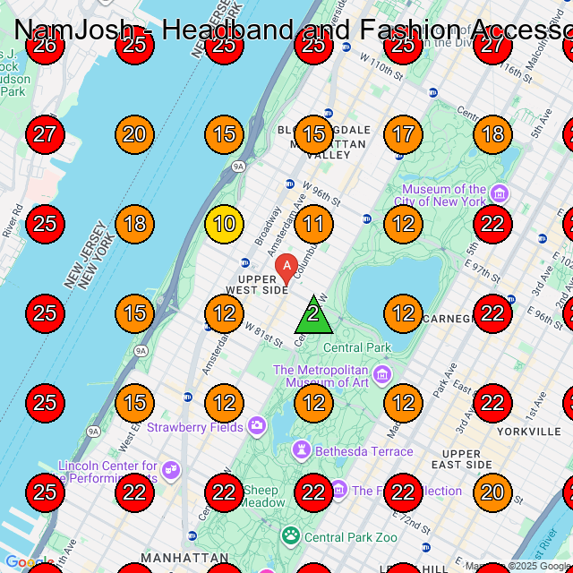 NamJosh - Headband and Fashion Accessories in Manhattan GeoGrid visibility map for Fashion Accessories Store in 22 King Lower Level Street